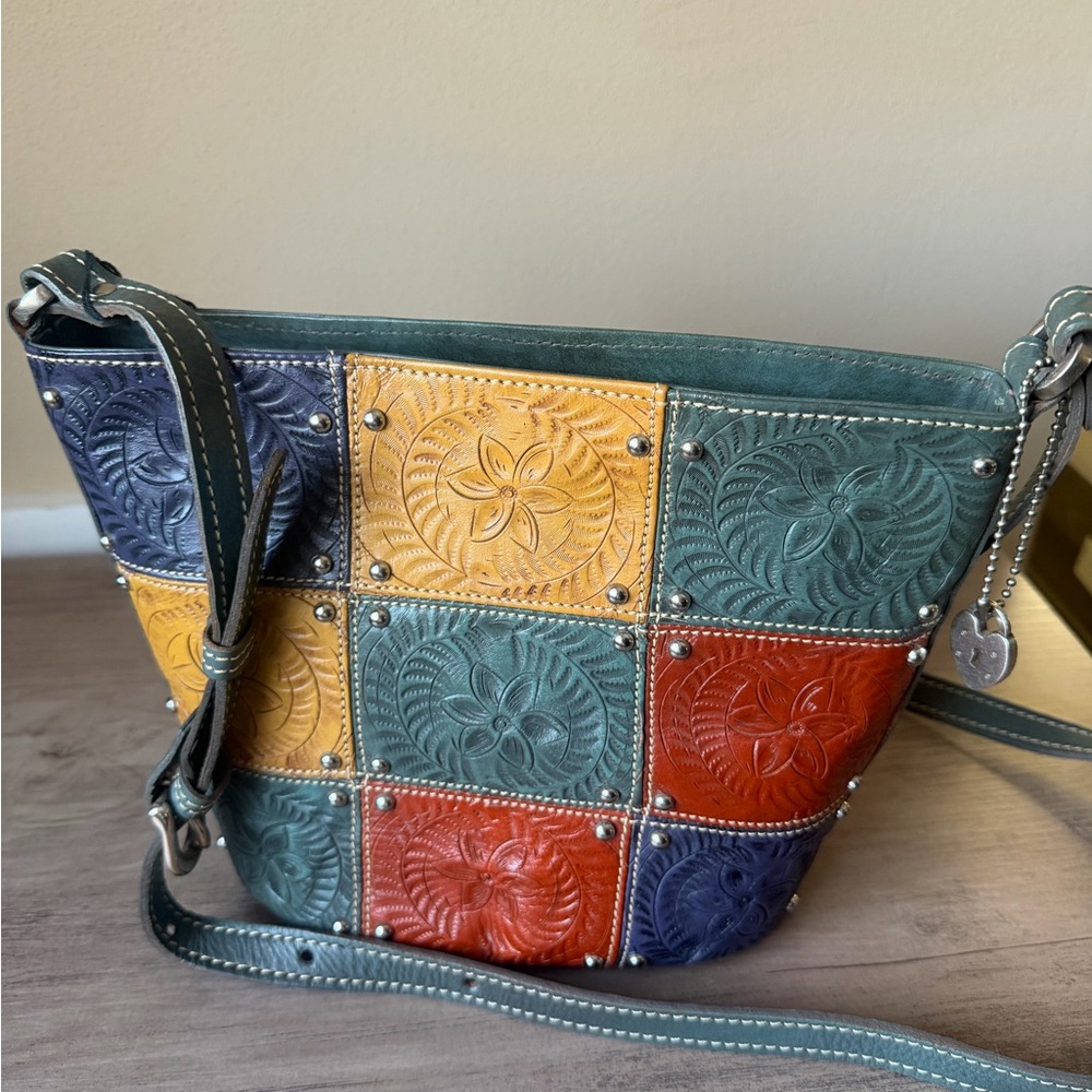 American West Colorful Patchwork Leather Shoulder Bag